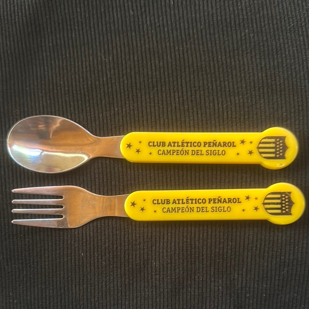 Peñarol Uruguay Yellow Spoon and Fork Set